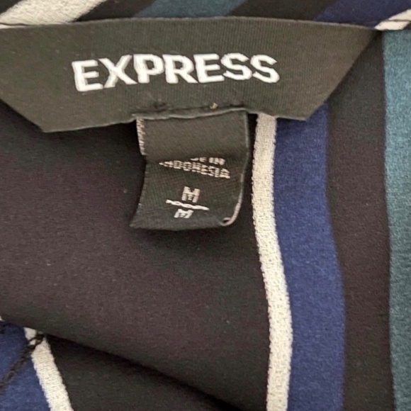 Express Bohemian Wrap Style Stripe Plunge V-Neck Blouse - Picture 11 of 11